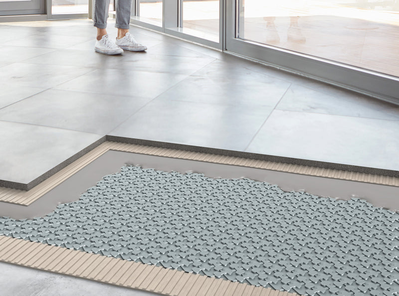 ARDEX FLEXBONE UI 720 Unbound Uncoupling Anti-Fracture Crack Isolating Membrane 215 Sq Ft Roll 1/8 Thick Flooring Underlayment for Bathroom Floor Tiles, with Self-Adhering Mesh (9 Rolls Bundle)