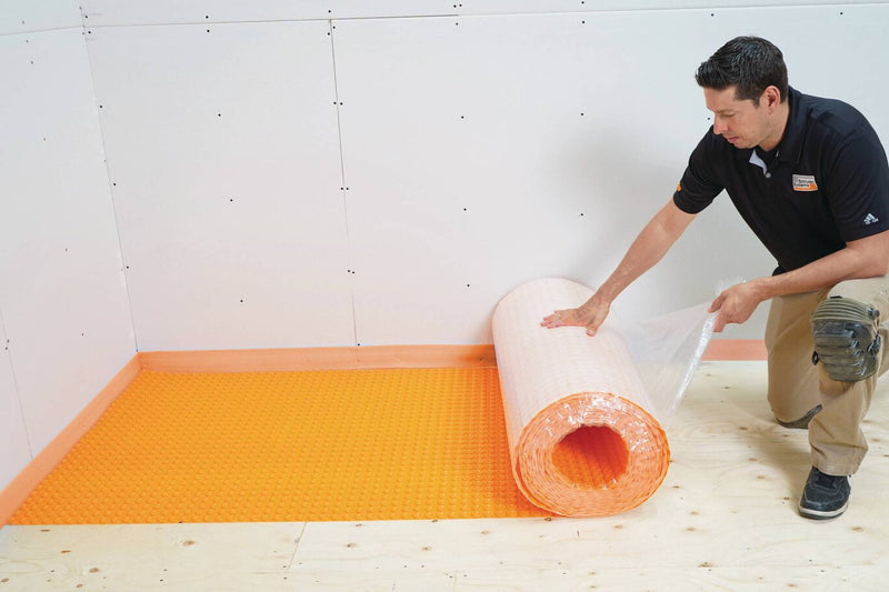 Schluter Systems Ditra Heat Peel and Stick Membrane, 8.4 Sq Ft (0.78 Sq M) Sheet, DHPS5MA, Mortar-Free Waterproofing Uncoupling Underlayment for Floor Warming