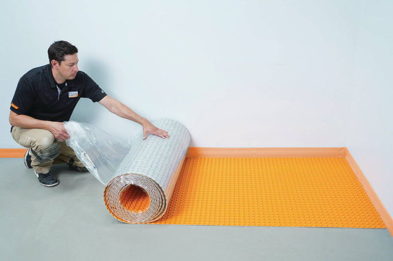 Schluter Systems Ditra Heat Peel and Stick DUO Membrane, 8.4 Sq Ft (0.78 Sq M) Sheet, DHDPS8MA, Mortar-Free Waterproofing Uncoupling Underlayment for Floor Warming