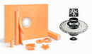 All-in-one Waterproof Shower Kit with 38" x 32" Center Tray, 2" Flange and 4" Drain Cover