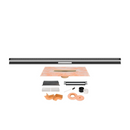All-in-one VARIO Low-profile Waterproof Shower Drain Kit with Linear Grate Assembly and Channel Body Drain