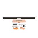 All-in-one VARIO Low-profile Waterproof Shower Drain Kit with Linear Grate Assembly and Channel Body Drain