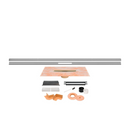 All-in-one VARIO Low-profile Waterproof Shower Drain Kit with Linear Grate Assembly and Channel Body Drain