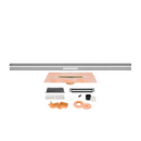 All-in-one VARIO Low-profile Waterproof Shower Drain Kit with Linear Grate Assembly and Channel Body Drain