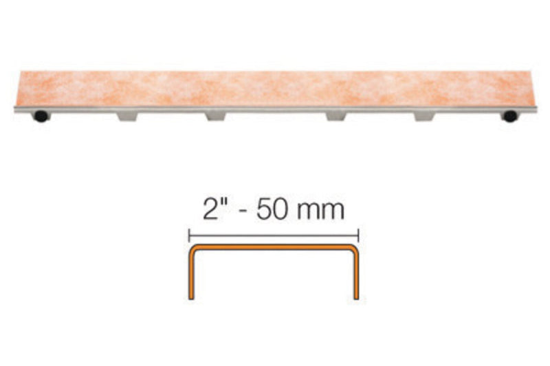 Schluter Systems Kerdi-Line Frameless Linear Grate Assembly (Cover) for Ceramic and Stone Tiles - Tileable Design
