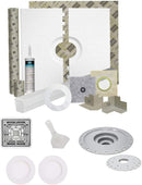 Laticrete HYDRO BAN 9243-4848-CDK Waterproofing Shower Kit 48 inch x 48 inch with 4 inch Grate, 2 inch Bonding Flange, Putty Knife, and Recessed Light