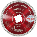 Montolit XLOCK Turbo Diamond Blade for Porcelain Stoneware, Hard Ceramic and Slim Slabs with Reinforced Core and Precision Chip-Free Cutting Performance