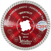 Montolit XLOCK Turbo Diamond Blade for Porcelain Stoneware, Hard Ceramic and Slim Slabs with Reinforced Core and Precision Chip-Free Cutting Performance