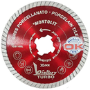 Montolit XLOCK Turbo Diamond Blade for Porcelain Stoneware, Hard Ceramic and Slim Slabs with Reinforced Core and Precision Chip-Free Cutting Performance