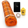 SunTouch TapeMat Electric Radiant Floor Heating Kit with SunStat CommandPlus Touchscreen Programmable Smart Thermostat and Open-Weave Orange Mesh, 120/240V