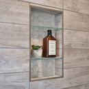 Prova TT8800NCH33 Prefabricated Durable Polystyrene Building Panel Waterproof Shower Niche, 33 Inch x 16 Inch, with 2 Adjustable Safety Glass Shelves for Tiled Shower Surrounds, Bathrooms And Kitchen