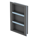 Wedi Prefabricated Durable Polystyrene Building Panel Waterproof Shower Niche, 16 Inch x 28 Inch, with 2 Adjustable Removable Shower Shelves, for Tiled Shower Surrounds, US3000248