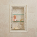 Prova TT8800NCH33 Prefabricated Durable Polystyrene Building Panel Waterproof Shower Niche, 33 Inch x 16 Inch, with 2 Adjustable Safety Glass Shelves for Tiled Shower Surrounds, Bathrooms And Kitchen
