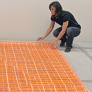 SunTouch TapeMat Electric Under Floor Heating Mat with 1/8" Thick Cable, 240V, Open-Weave Orange Mesh for Commercial and Residential, Installs Beneath Tile, Stone, Laminate