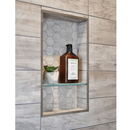 Prova TT8810GSS12 Niche Prefabricated Adjustable Glass Shelf,  7/16" x 3-3/8" x 12", Shower Accessory for Use in Showers, Bathrooms, and Kitchen Backsplashes