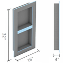 Wedi Prefabricated Durable Polystyrene Building Panel Waterproof Shower Niche, 16 Inch x 32 Inch, with Adjustable Removable Shower Shelf, for Tiled Shower Surrounds, US3000051