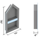 Wedi Prefabricated Durable Polystyrene Building Panel Waterproof Shower Niche, 16 Inch x 30 Inch, with Adjustable Removable Shower Shelf, for Tiled Shower Surrounds, US3000016
