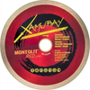 Montolit XAMURAY Wet Use Diamond Porcelain Cutting Blade Continuous Rim Professional Tile Saw Disc for Porcelain, Marble, Granite and Slim Slabs
