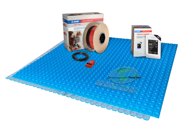 Mapei Electric Radiant Floor Heating Kit with Mapeheat Membrane, Thermostat, Underfloor Heat Cable and Safe Installation Tools