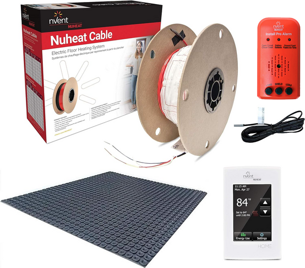 Nuheat Radiant Floor Heating Kit with NuHeat Thermostat, Heat Membrane, Cable and Safe Installation Tools