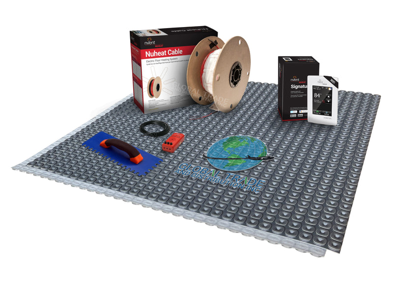 NuHeat Electric Radiant Floor Heating Kit with Thermostat, Heat Membrane, Heat Cable, and Safe Installation Tools