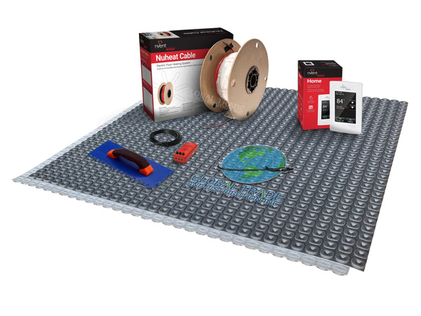 NuHeat Electric Radiant Floor Heating Kit with Thermostat, Heat Membrane, Heat Cable, and Safe Installation Tools