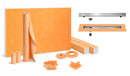 All-in-one Waterproof Linear Shower Kit with 38"x76" Off-set Tray, Drain, and Grate