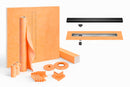 All-in-one Waterproof Linear Shower Kit with 39"x39" Center Tray, Drain and Grate