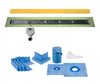 Profilitec Showertec Linear Shower Drain Kit with Offset Outlet Bonding Flange Channel Body, Grate Cover, Waterproofing Band, and Putty Knife