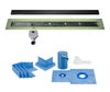 Profilitec Showertec Linear Shower Drain Kit with Offset Outlet Bonding Flange Channel Body, Grate Cover, Waterproofing Band, and Putty Knife