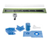 Profilitec Showertec Linear Shower Drain Kit with Offset Outlet Bonding Flange Channel Body, Grate Cover, Waterproofing Band, and Putty Knife