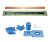 Profilitec Showertec Linear Shower Drain Kit with Offset Outlet Bonding Flange Channel Body, Grate Cover, Waterproofing Band, and Putty Knife