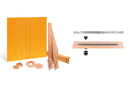 All-in-one Waterproof Linear Shower Kit with 55"x55" Center Tray, Off-set Drain, and Grate
