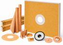 Schluter Systems Kerdi Shower Kit with Shower Tray, Curb, Waterproofing Membrane, Strip & Seals - ABS Flange, 72" x 72" Center Outlet Tray - KSK1830ABS