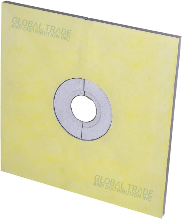 Profilitec Pre-Fabricated Shower Tray, Waterproof Curbless Shower Base with Pre-Sloped Surface, Lightweight XPS Foam Pan, 72 Inch x 72 Inch, Center Outlet (STC-TRAY183/183)