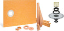 All-in-one Waterproof Shower Kit with 38"x60" Off-set Tray, 2" Flange and 4" Drain Cover