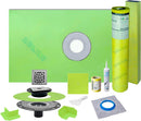 Profilitec Showertec Complete Waterproof Shower Kit with 32" x 60" Center Tray, Drain Kit, Curb, Foiltec Membrane System and 4" Drain Cover for Tile-Ready Shower Installations