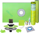 Profilitec Showertec Complete Waterproof Shower Kit with 32" x 60" Center Tray, Drain Kit, Curb, Foiltec Membrane System and 4" Drain Cover for Tile-Ready Shower Installations