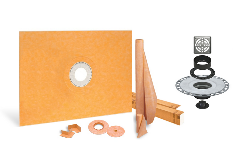 All-in-one Waterproof Shower Kit with 38"x60" Center Tray, 2" Flange and 4 " Drain Cover