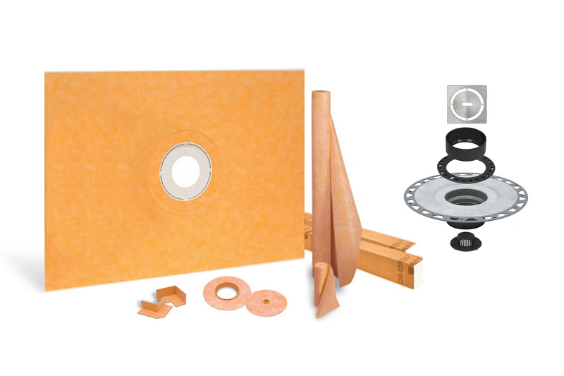 All-in-one Waterproof Shower Kit with 38"x60" Center Tray, 2" Flange and 4 " Drain Cover