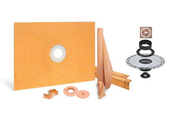 All-in-one Waterproof Shower Kit with 48"x72" Center Tray, 2" Flange and 4 " Drain Cover