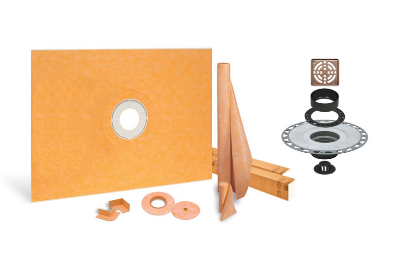 All-in-one Waterproof Shower Kit with 48"x60" Center Tray, 2" Flange and 4 " Drain Cover