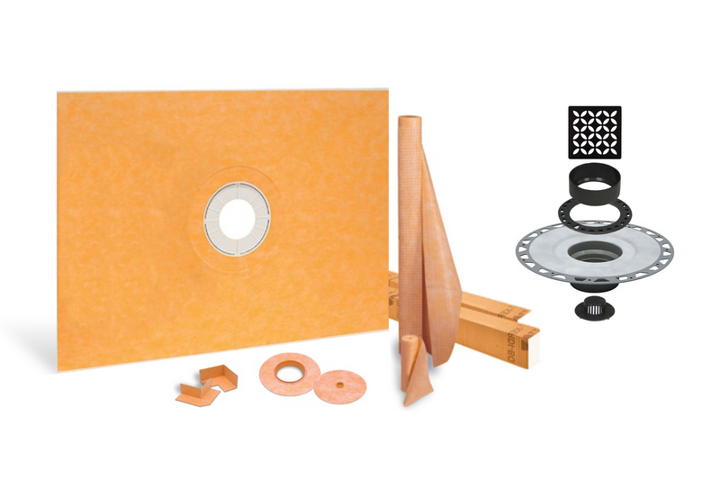 All-in-one Waterproof Shower Kit with 38"x60" Center Tray, 2" Flange and 4 " Drain Cover