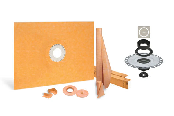 All-in-one Waterproof Shower Kit with 48"x72" Center Tray, 2" Flange and 4 " Drain Cover