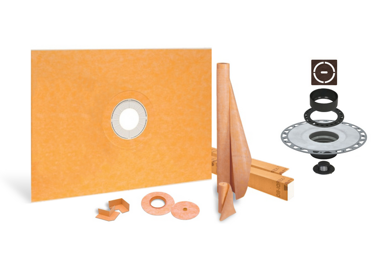 All-in-one Waterproof Shower Kit with 48"x60" Center Tray, 2" Flange and 4 " Drain Cover