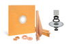 All-in-one Waterproof Shower Kit with 60"x60" Center Tray, 2" Flange and 4 " Drain Cover