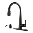 Pfister GT529-SMB Lita 1-Handle Pulldown Kitchen Faucet with Soap Dispenser, Matte Black