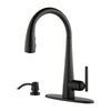Pfister GT529-SMB Lita 1-Handle Pulldown Kitchen Faucet with Soap Dispenser, Matte Black