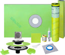 Profilitec Showertec Complete Waterproof Shower Kit with 32" x 60" Center Tray, Drain Kit, Curb, Foiltec Membrane System and 4" Drain Cover for Tile-Ready Shower Installations