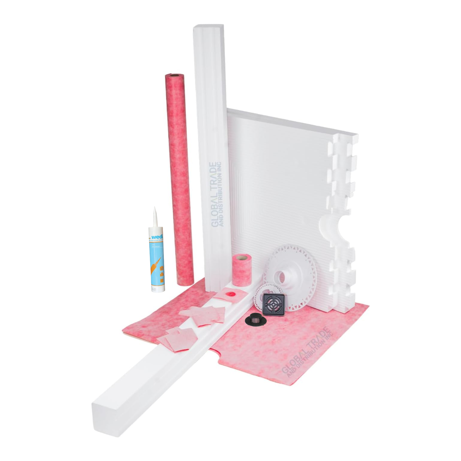 Prova Waterproofing Shower Kit Shower Tray, Bonding Flange and Grate Global Trade